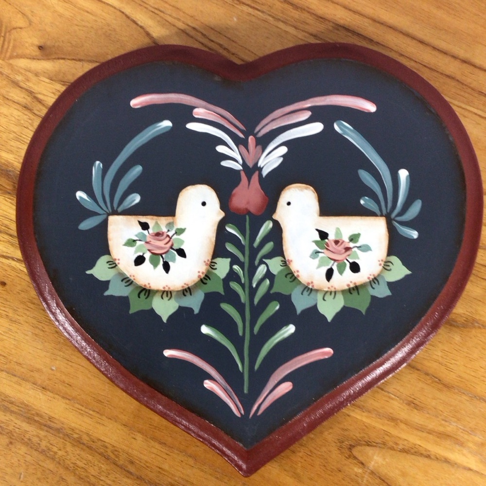 Hand Painted Wooden Heart